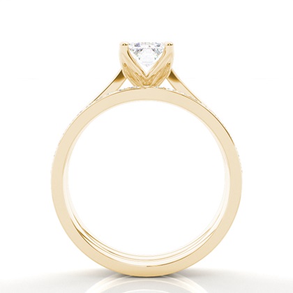 Emerald Yellow Gold Bridal Engagement and Wedding Bands Ring Sets