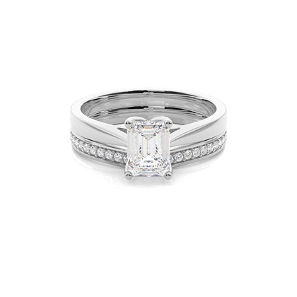Emerald Bridal Set Diamond Engagement Rings