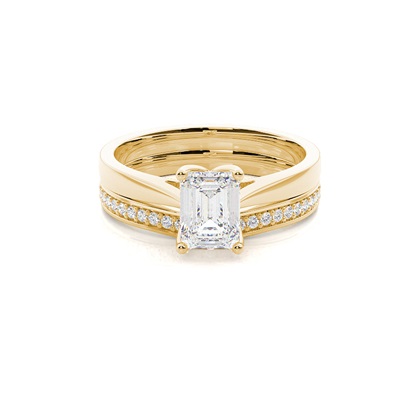 Emerald Bridal Set Diamond Engagement Rings