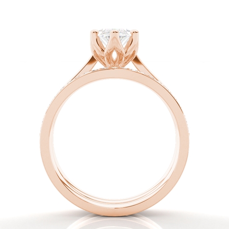 Marquise Rose Gold Bridal Set Engagement Rings