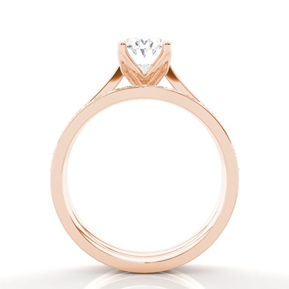 Oval Rose Gold Bridal Engagement and Wedding Bands Ring Sets