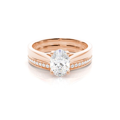 Oval Bridal Set Diamond Engagement Ring