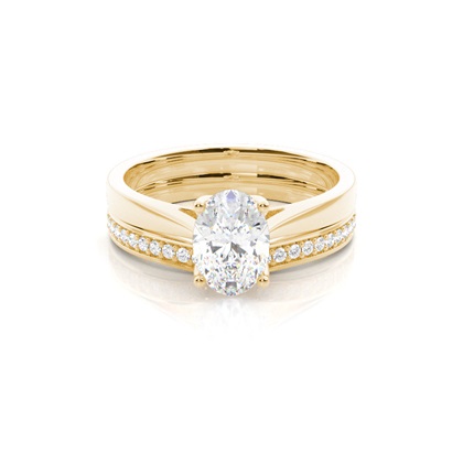 Oval Bridal Set Diamond Engagement Ring
