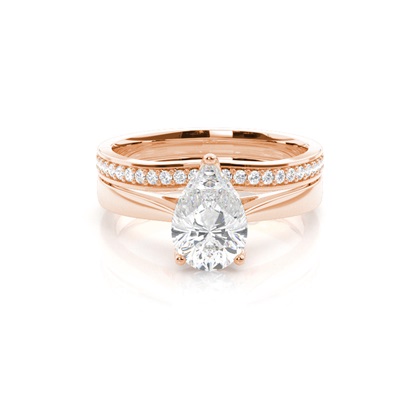 Pear Bridal Diamond Engagement and Wedding Ring Sets