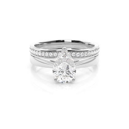 Pear Bridal Diamond Engagement and Wedding Ring Sets