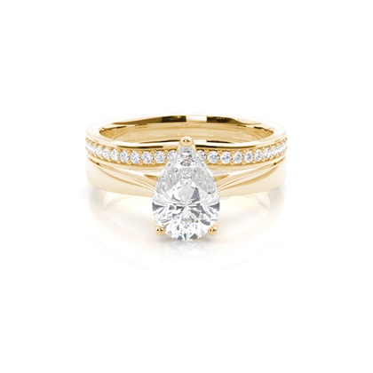 Pear Bridal Diamond Engagement and Wedding Ring Sets