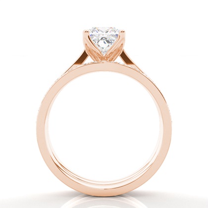 Princess Rose Gold Bridal Set Engagement Rings