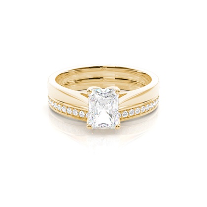 Yellow Gold Bridal Set Diamond Engagement Rings