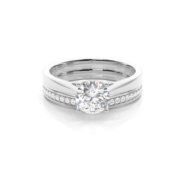 White Gold Bridal Set Diamond Engagement Ring
