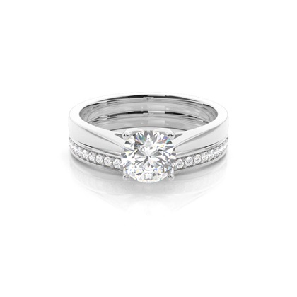 White Gold Bridal Set Diamond Engagement Ring
