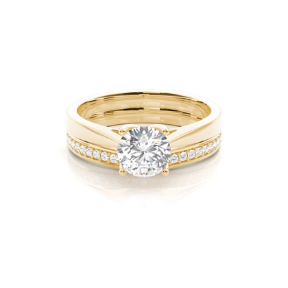 Yellow Gold Bridal Set Diamond Engagement Rings