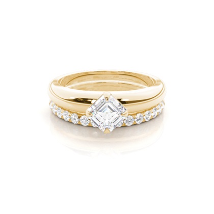 Yellow Gold Bridal Set Diamond Engagement Rings