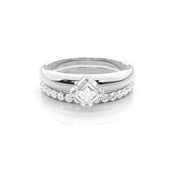 White Gold Bridal Set Diamond Engagement Ring