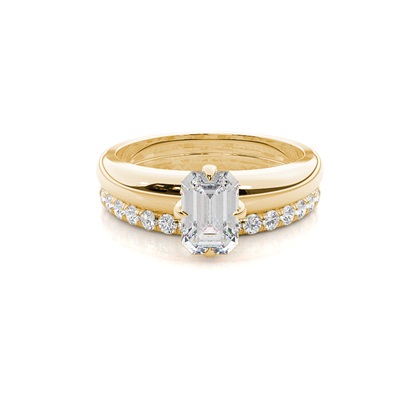 Emerald Bridal Set Diamond Engagement Rings
