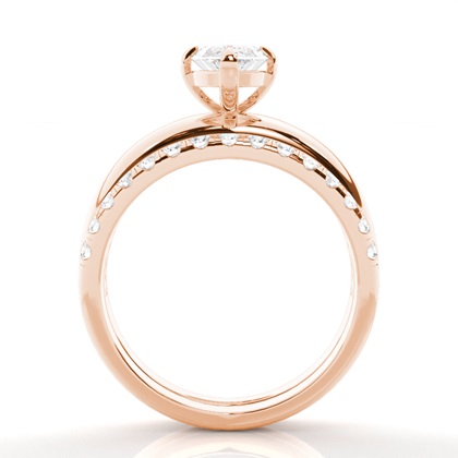 Marquise Rose Gold Bridal Set Engagement Rings