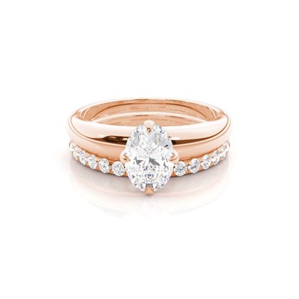Oval Bridal Set Diamond Engagement Ring