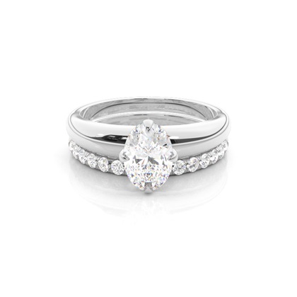 Oval Bridal Set Diamond Engagement Ring