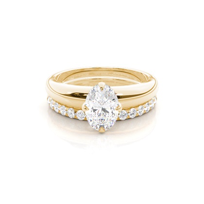 Oval Bridal Set Diamond Engagement Ring