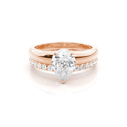Pear Bridal Diamond Engagement and Wedding Ring Sets