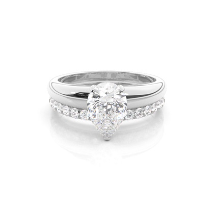 Pear Bridal Diamond Engagement and Wedding Ring Sets