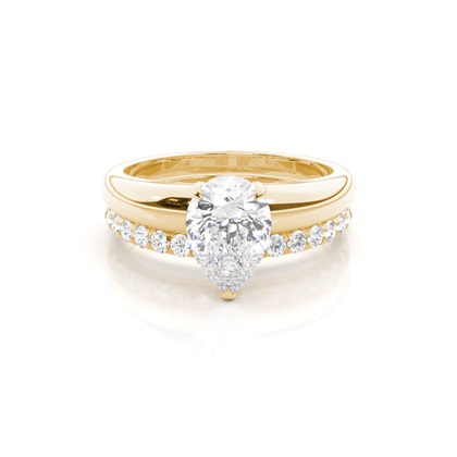 Pear Bridal Diamond Engagement and Wedding Ring Sets