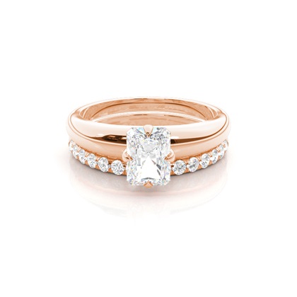 Rose Gold Bridal Set Diamond Engagement Rings