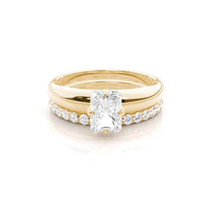 Yellow Gold Bridal Set Diamond Engagement Rings