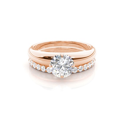 Rose Gold Bridal Set Diamond Engagement Rings