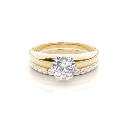 Yellow Gold Bridal Set Diamond Engagement Rings