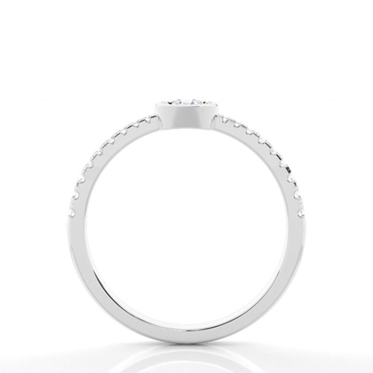 Illusion Plate Round Side Stone Diamond Engagement Ring