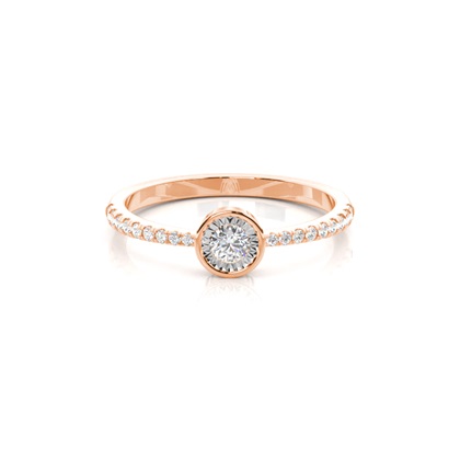 Rose Gold Dainty Diamond Engagement Rings