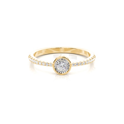 Yellow Gold Dainty Diamond Engagement Rings