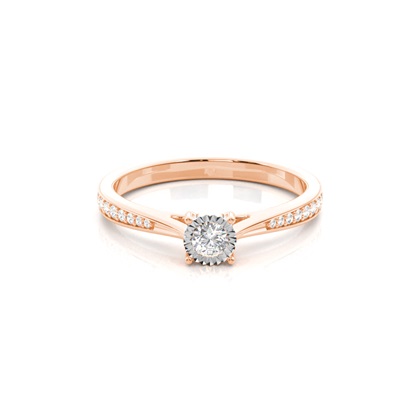 Rose Gold Dainty Diamond Engagement Rings