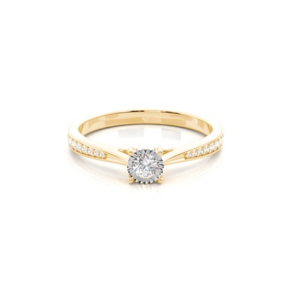 Yellow Gold Dainty Diamond Engagement Rings