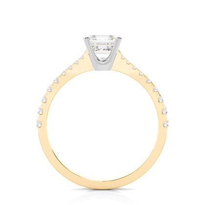 Prong Set Round Side Stone Diamond Engagement Ring