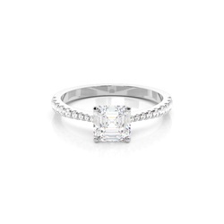 Chaton Zetting Briljant Diamanten Verlovingsring Met Zijstenen