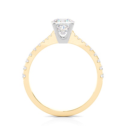 Prong Set Round Side Stone Diamond Engagement Ring