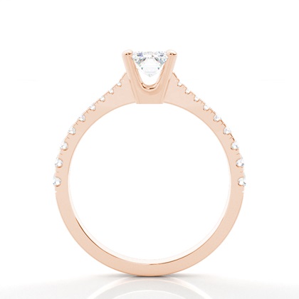 Zinken Set runde Seite Stein Diamant Verlobungsring