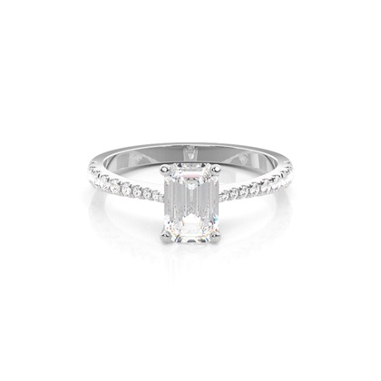 Emerald Side Stone Diamond Rings