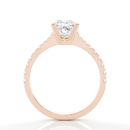 Zinken Set runde Seite Stein Diamant Verlobungsring