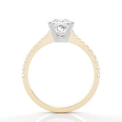 Zinken Set runde Seite Stein Diamantring