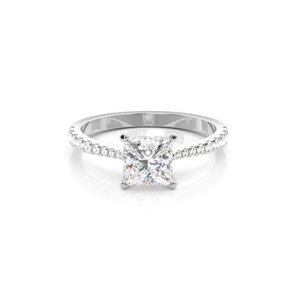 Princess Side Stone Diamond Rings
