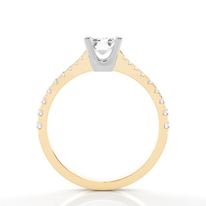 Zinken Set runde Seite Stein Diamantring