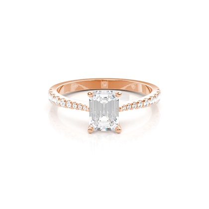 Radiant Rose Gold Side Stone Diamond Rings