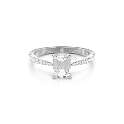 Radiant Side Stone Diamond Rings