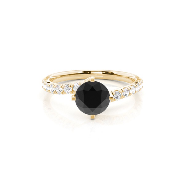 Prong Set Side Stone Engagement Black Diamond Ring