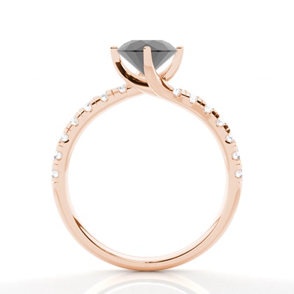 Rotgold Schwarze Diamanten Verlobungsringe