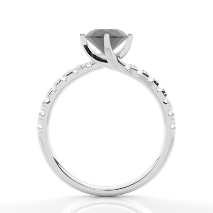 Krappen-Set Seitenstein-Verlobungsring mit schwarzem Diamant