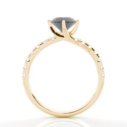 Yellow Gold Black Diamond Engagement Rings