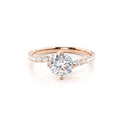 Prong Round Side Stone Diamond Verlobungsring